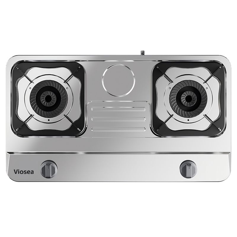 Bếp gas mặt bàn hai bếp bằng thép không gỉ, dễ vệ sinh